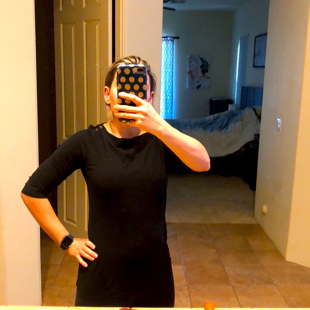 Loft women’s boatneck black 3/4 sleeve shirt